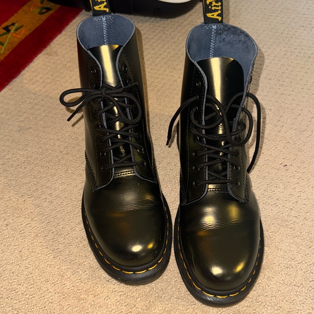 Gold Chroma Doc Martens 1460 Pascal Leather Boots - Picture 9 of 11